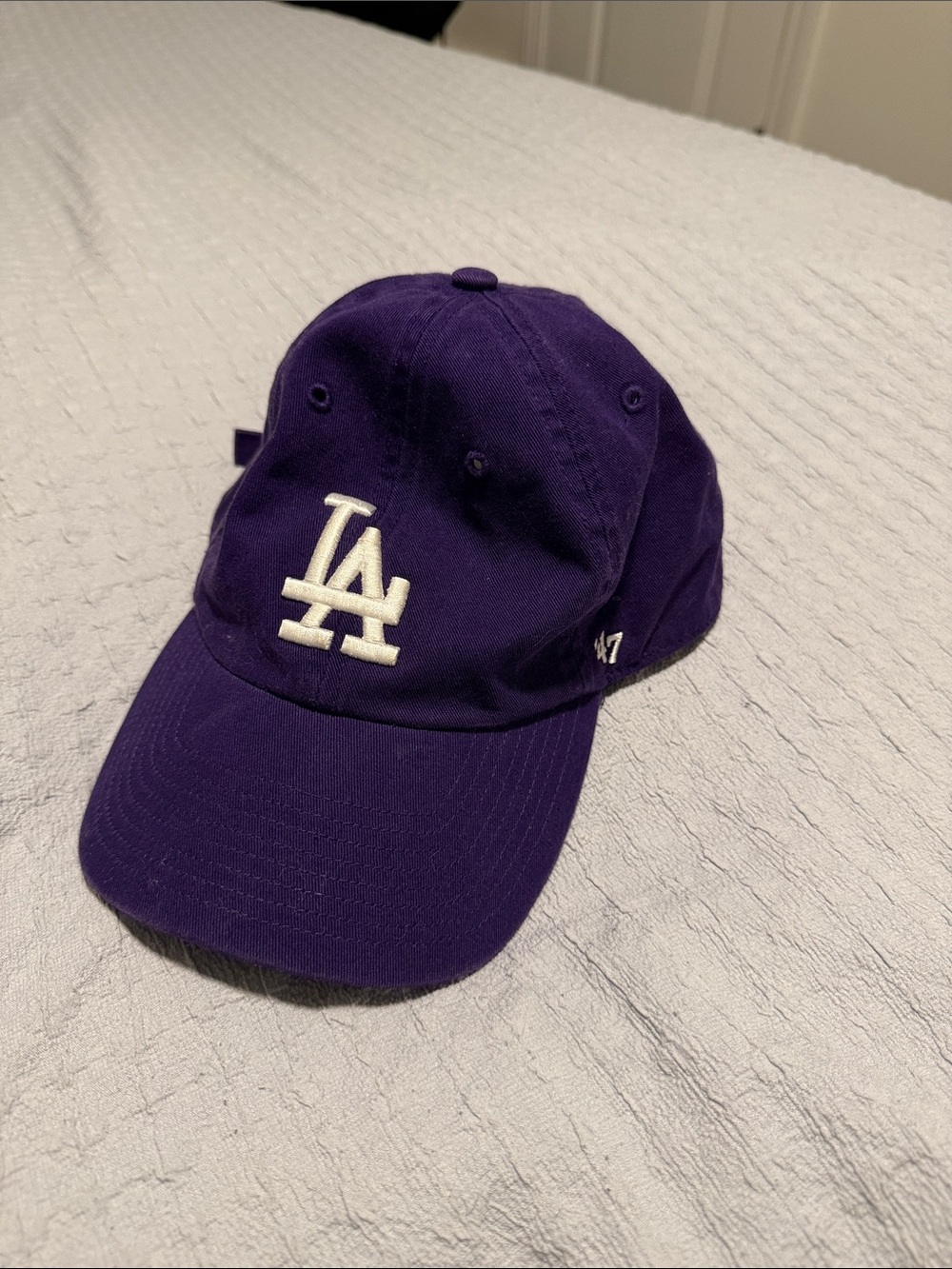 '47 LA Dodgers Purple Cap with White Embroidered Logo